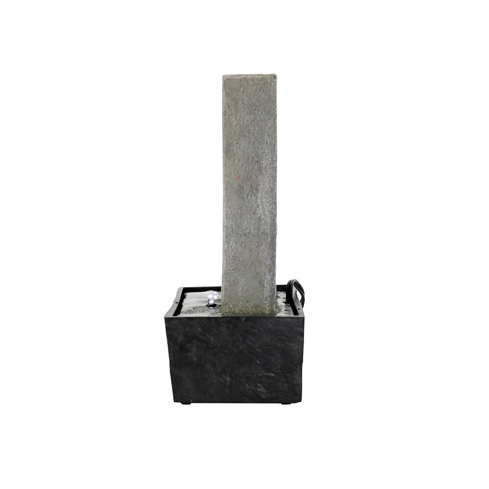 Indoor Slate Tabletop Fountain w/LED Light Meditation Feature for Home