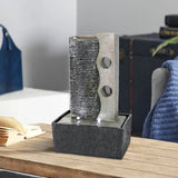 Indoor Slate Tabletop Fountain w/LED Light Meditation Feature for Home