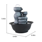 Indoor Water Fountain with LED Lights for Office, Living Room Decor