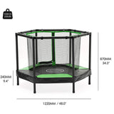 Indoor & Outdoor Play Exercise Bounce with Safety Padded Cover for Jump Sport - Green