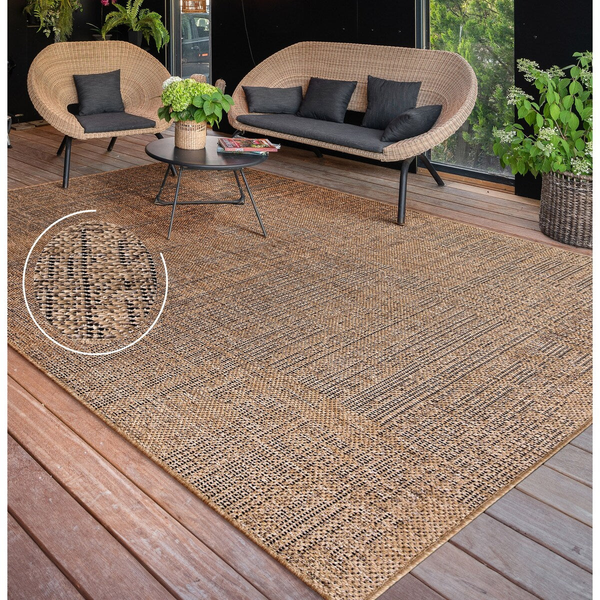 Indoor & Outdoor Rug Mottled Boho Look