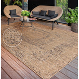 Indoor & Outdoor Rug with Mottled Boho Pattern