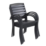 Indoor and Outdoor Rectangle 51 In.Black Dining Table and Four Chairs