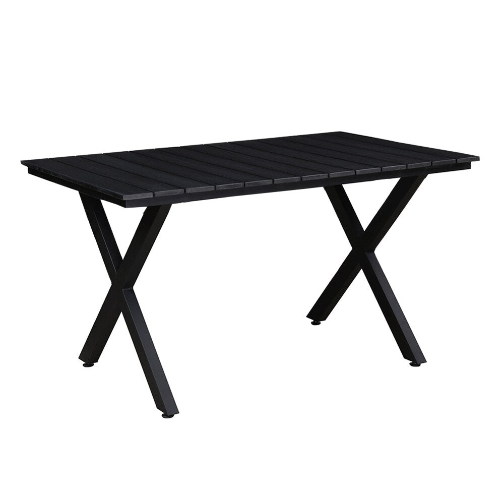 Indoor and Outdoor Rectangle 51 In.Black Dining Table and Four Chairs