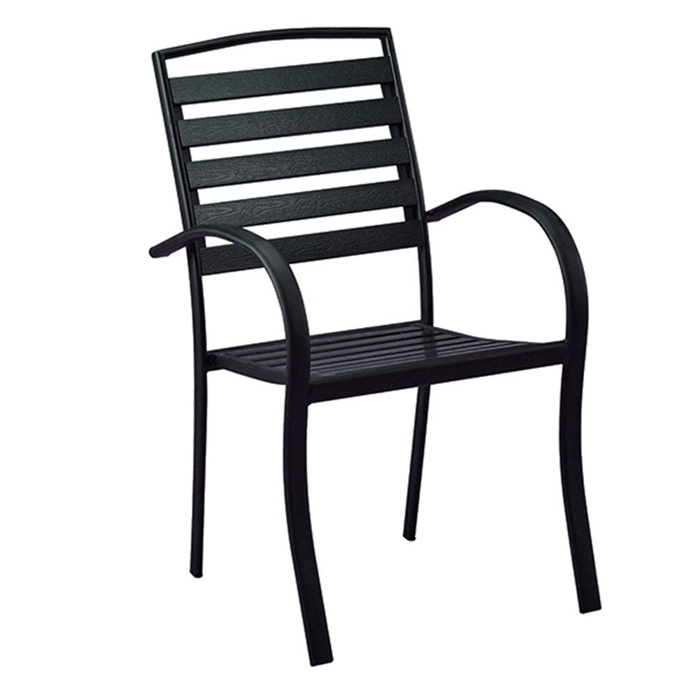 Indoor and Outdoor Rectangle 51 In.Black Dining Table and Four Chairs