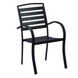 Indoor and Outdoor Rectangle 51 In.Black Dining Table and Four Chairs
