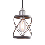 Industrial 1-light Mini Cage Pendant Light - Antiqued Silver