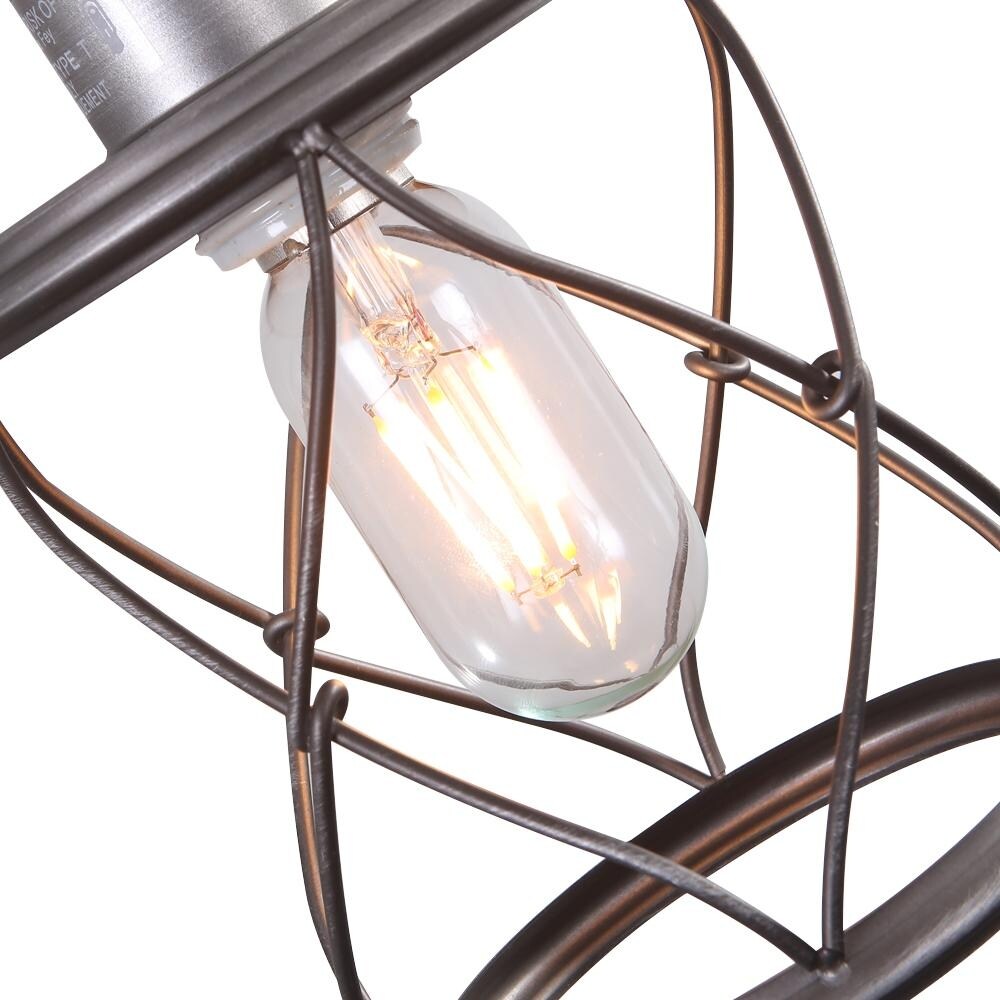 Industrial 1-light Mini Cage Pendant Light - Antiqued Silver