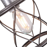 Industrial 1-light Mini Cage Pendant Light - Antiqued Silver