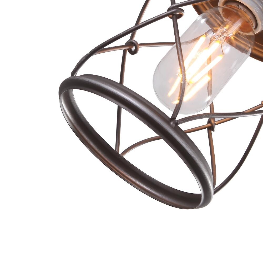 Industrial 1-light Mini Cage Pendant Light - Antiqued Silver