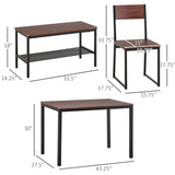 Industrial 4 Piece Dining Room Table Set