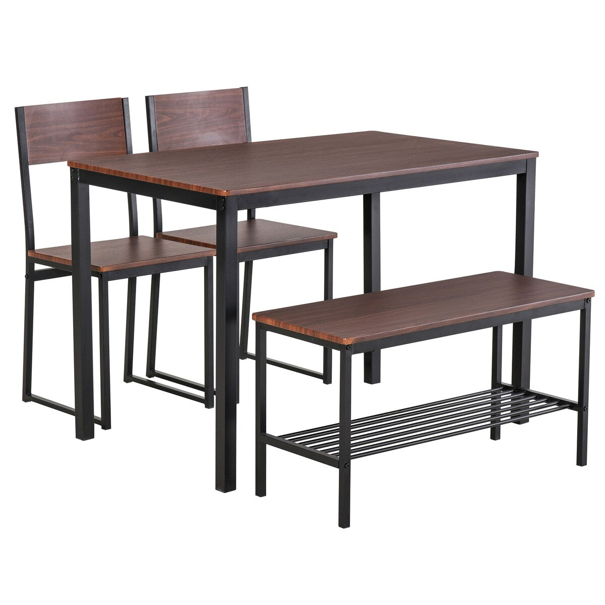 Industrial 4 Piece Dining Room Table Set