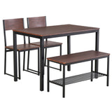 Industrial 4 Piece Dining Room Table Set