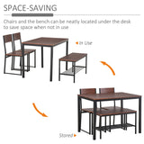 Industrial 4 Piece Dining Room Table Set