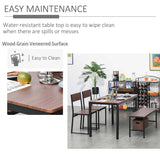 Industrial 4 Piece Dining Room Table Set
