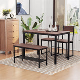 Industrial 4 Piece Dining Room Table Set