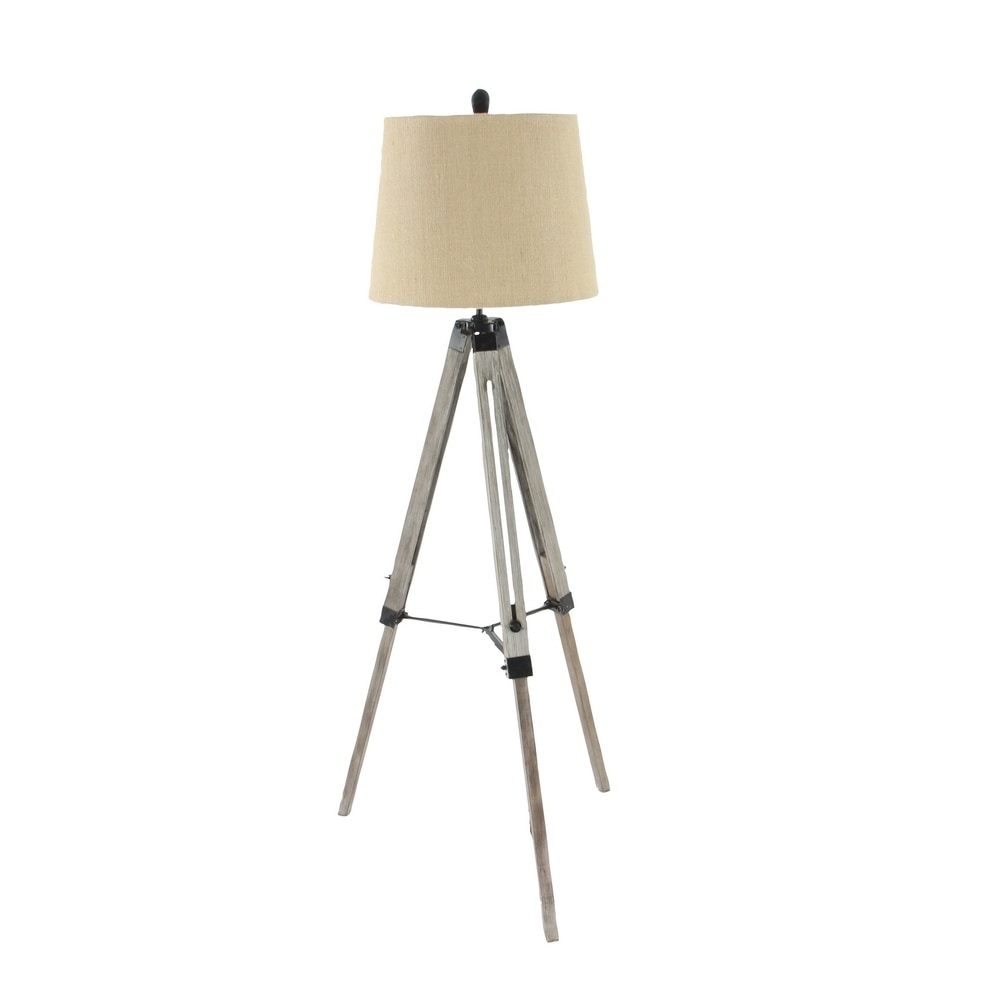 Brown Wood Industrial Floor Lamp 61 x 25 x 25 - 25 x 61
