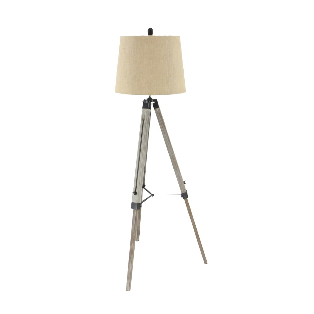 Brown Wood Industrial Floor Lamp 61 x 25 x 25 - 25 x 61