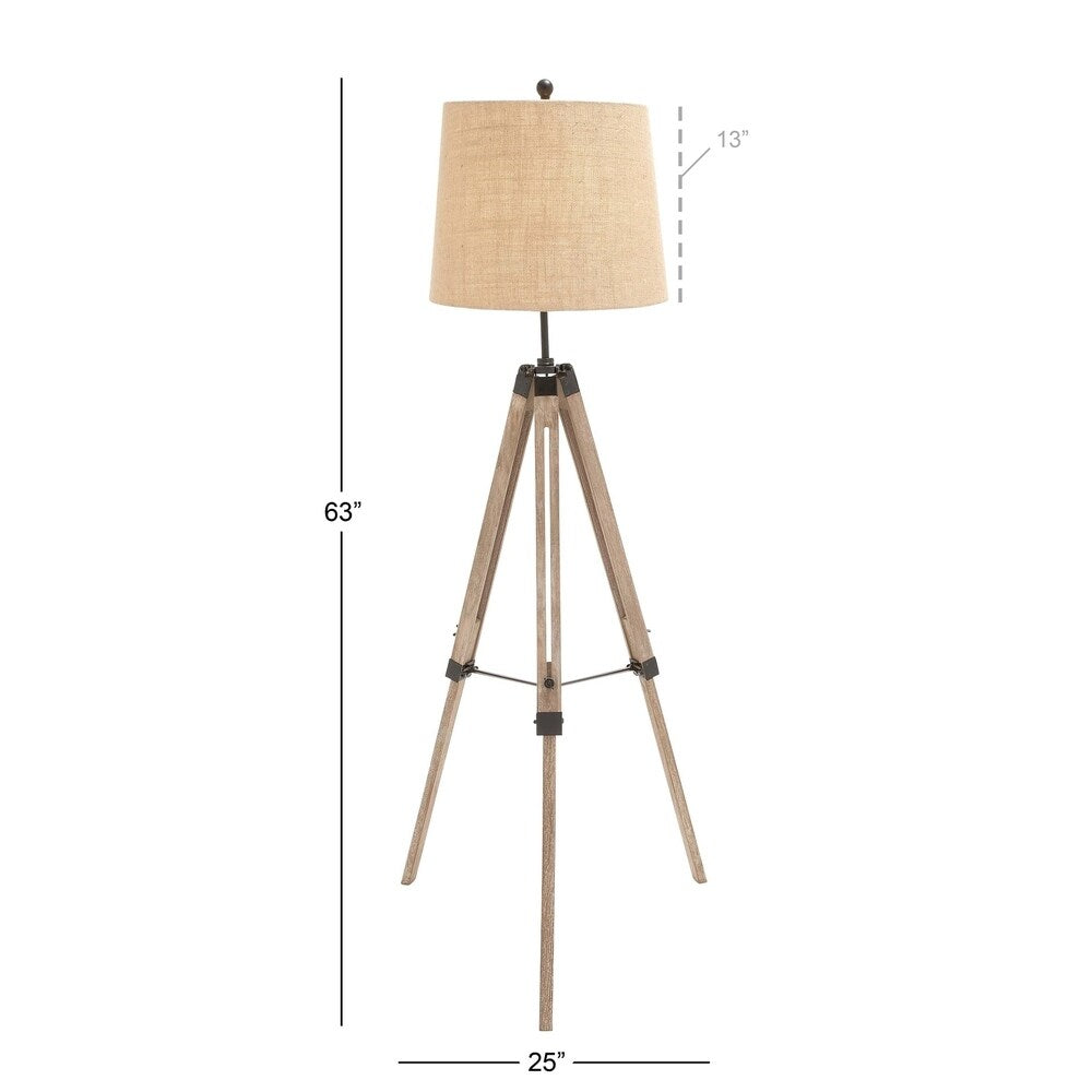 Brown Wood Industrial Floor Lamp 61 x 25 x 25 - 25 x 61