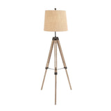 Brown Wood Industrial Floor Lamp 61 x 25 x 25 - 25 x 61