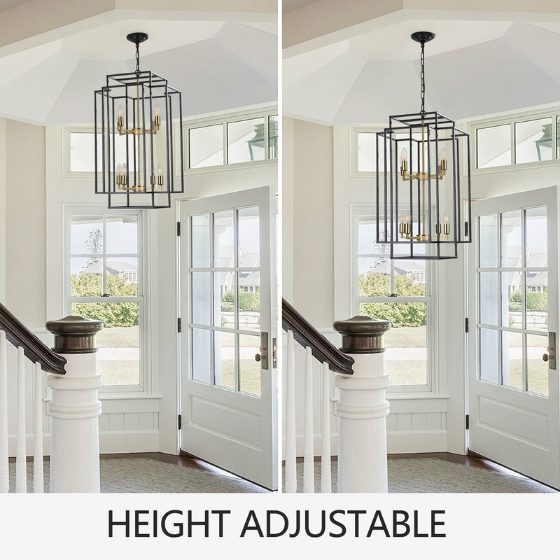 Industrial 8-Lights Hanging Chandelier Tiered Pendant Light Fixtures for Entryway, Foyer,Kitchen Island