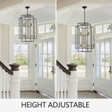 Industrial 8-Lights Hanging Chandelier Tiered Pendant Light Fixtures for Entryway, Foyer,Kitchen Island