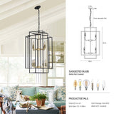Industrial 8-Lights Hanging Chandelier Tiered Pendant Light Fixtures for Entryway, Foyer,Kitchen Island