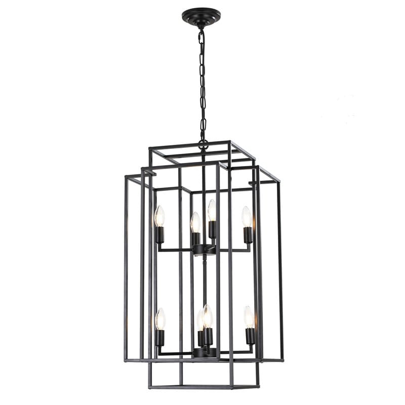 Industrial 8-Lights Hanging Chandelier Tiered Pendant Light Fixtures for Entryway, Foyer,Kitchen Island