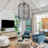 Industrial 8-Lights Hanging Chandelier Tiered Pendant Light Fixtures for Entryway, Foyer,Kitchen Island