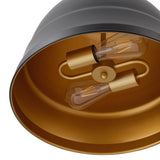 Industrial Black 1-Light Metal Dome Pendant Light Fixtures for Kitchen Island