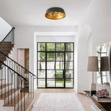 Industrial Black 2-Light Metal Flush Mount Ceiling Light Fixtures for Kitchen