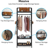Industrial Small Clothes rack with shelves,freestanding closet organizer,27'' W X69'' H