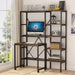 Computer Desk, Office Desk with 5 Storage Shelves and Monitor Stand