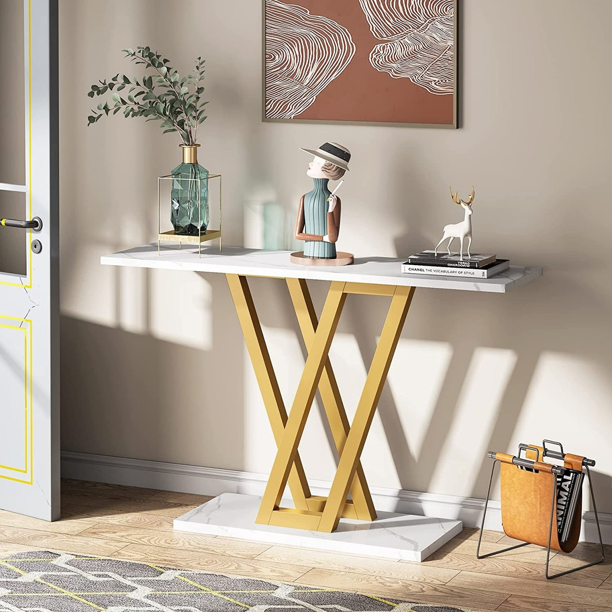 43 Inch Entryway Console Tables, Narrow Sofa Table for Hallway, Living Room