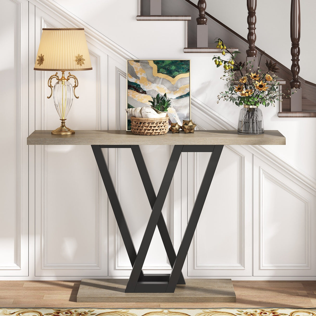 43 Inch Entryway Console Tables, Narrow Sofa Table for Hallway, Living Room