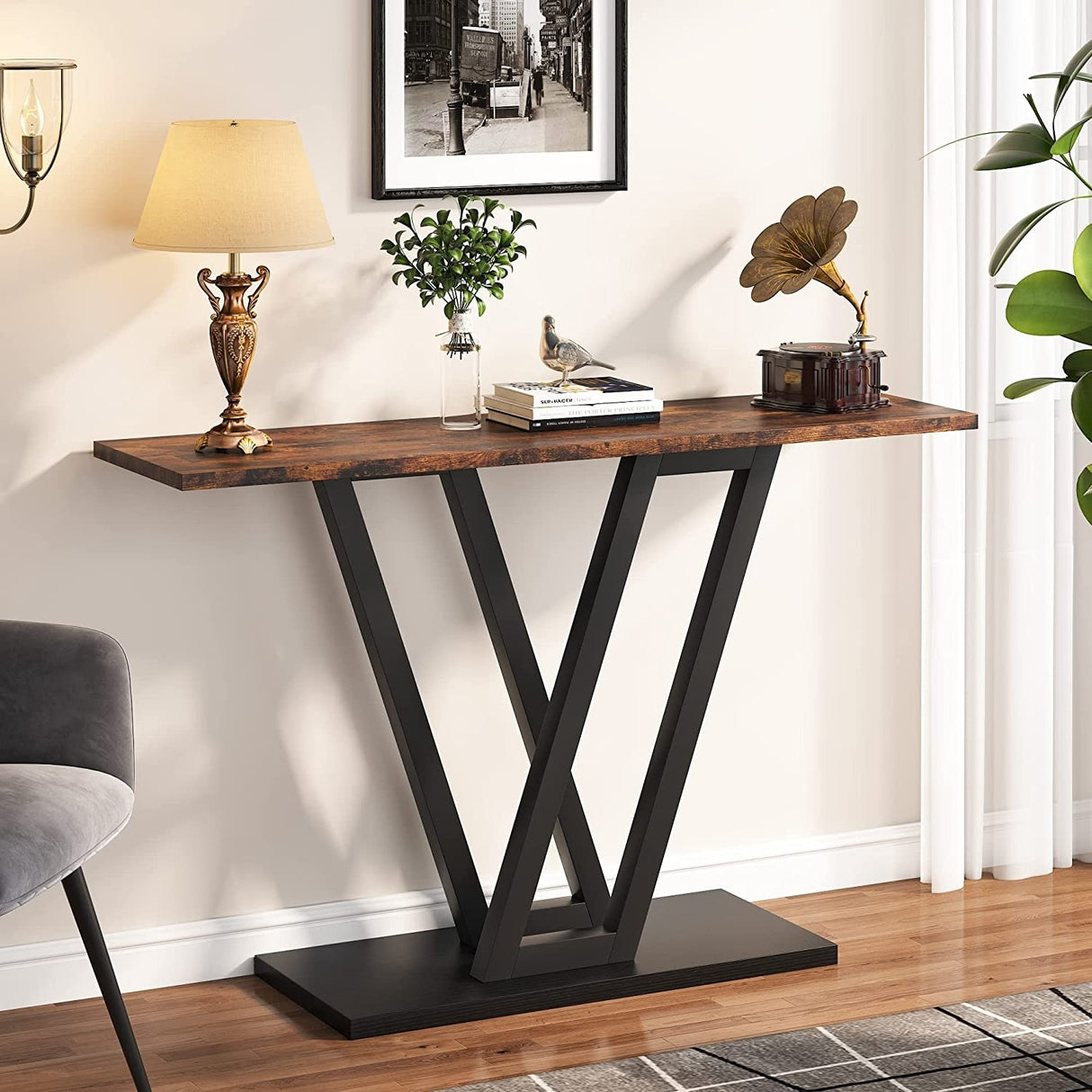 43 Inch Entryway Console Tables, Narrow Sofa Table for Hallway, Living Room