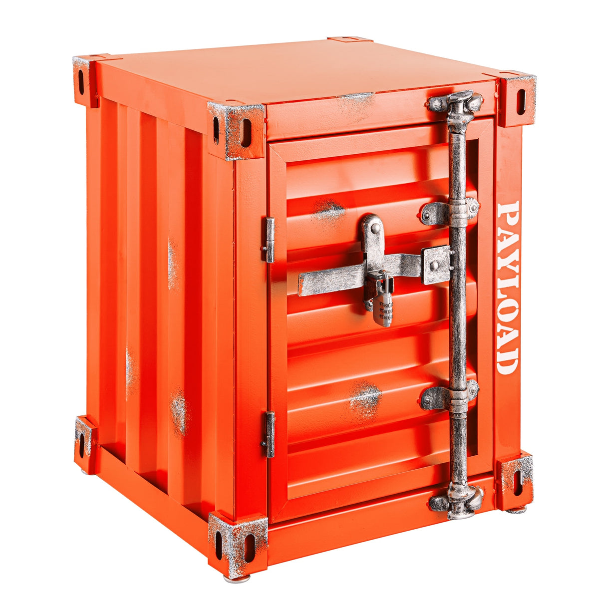 Industrial Container Nightstand Retro Bedside Storage Cabinet with Door