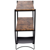 Industrial Design Demilune Shape Wood Console Table (Distressed Brown) - 48"L x 15"W x 33.85"H