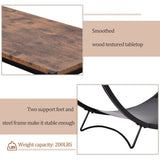 Industrial Design Demilune Shape Wood Console Table (Distressed Brown) - 48"L x 15"W x 33.85"H
