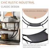 Industrial Design Demilune Shape Wood Console Table (Distressed Brown) - 48"L x 15"W x 33.85"H