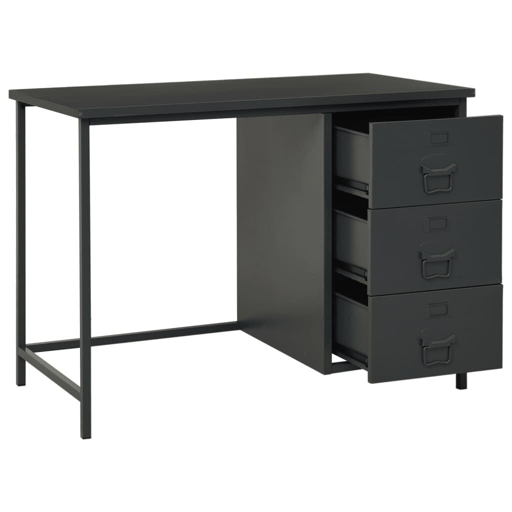 Industrial Desk with Drawers Anthracite 41.3"x20.5"x29.5" Steel