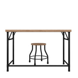 Industrial Desk with Stool - Rustic Oak