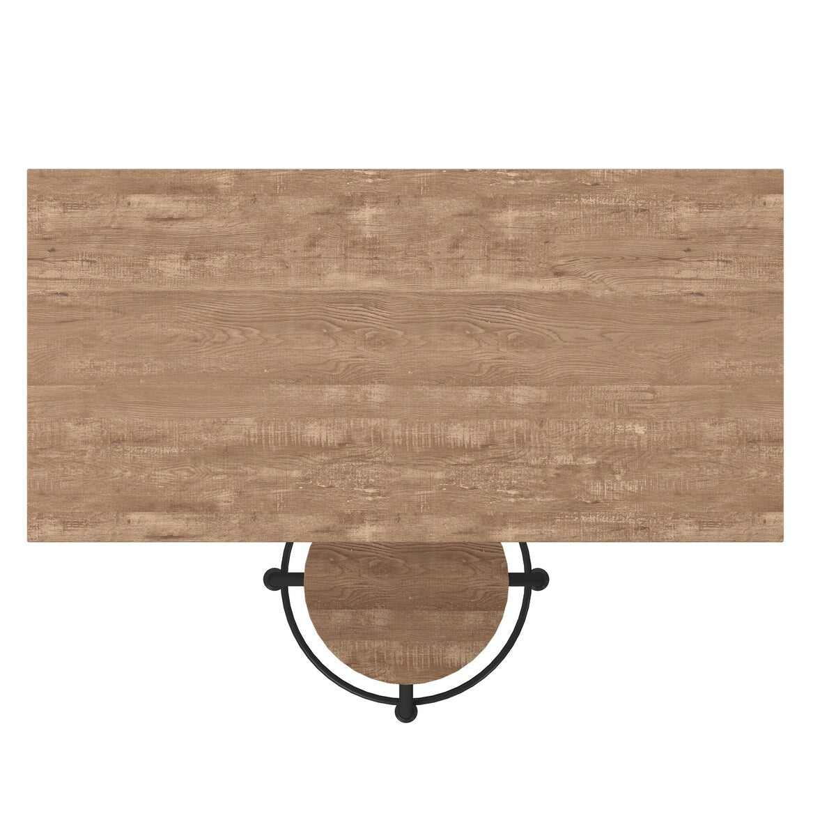 Industrial Desk with Stool - Rustic Oak