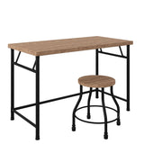 Industrial Desk with Stool - Rustic Oak