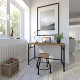Industrial Desk with Stool - Rustic Oak