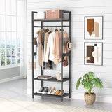 Industrial Small Clothes rack with shelves,freestanding closet organizer,27'' W X69'' H