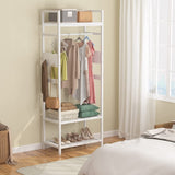 Industrial Small Clothes rack with shelves,freestanding closet organizer,27'' W X69'' H