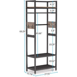 Industrial Small Clothes rack with shelves,freestanding closet organizer,27'' W X69'' H