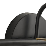 Industrial Matte Black Bathroom Vanity Light with Cracked Craft Glass Shade