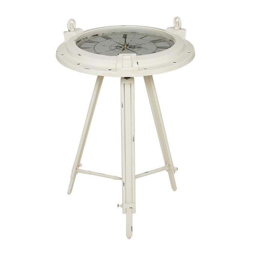 Industrial Metal Round Clock Coffee Table